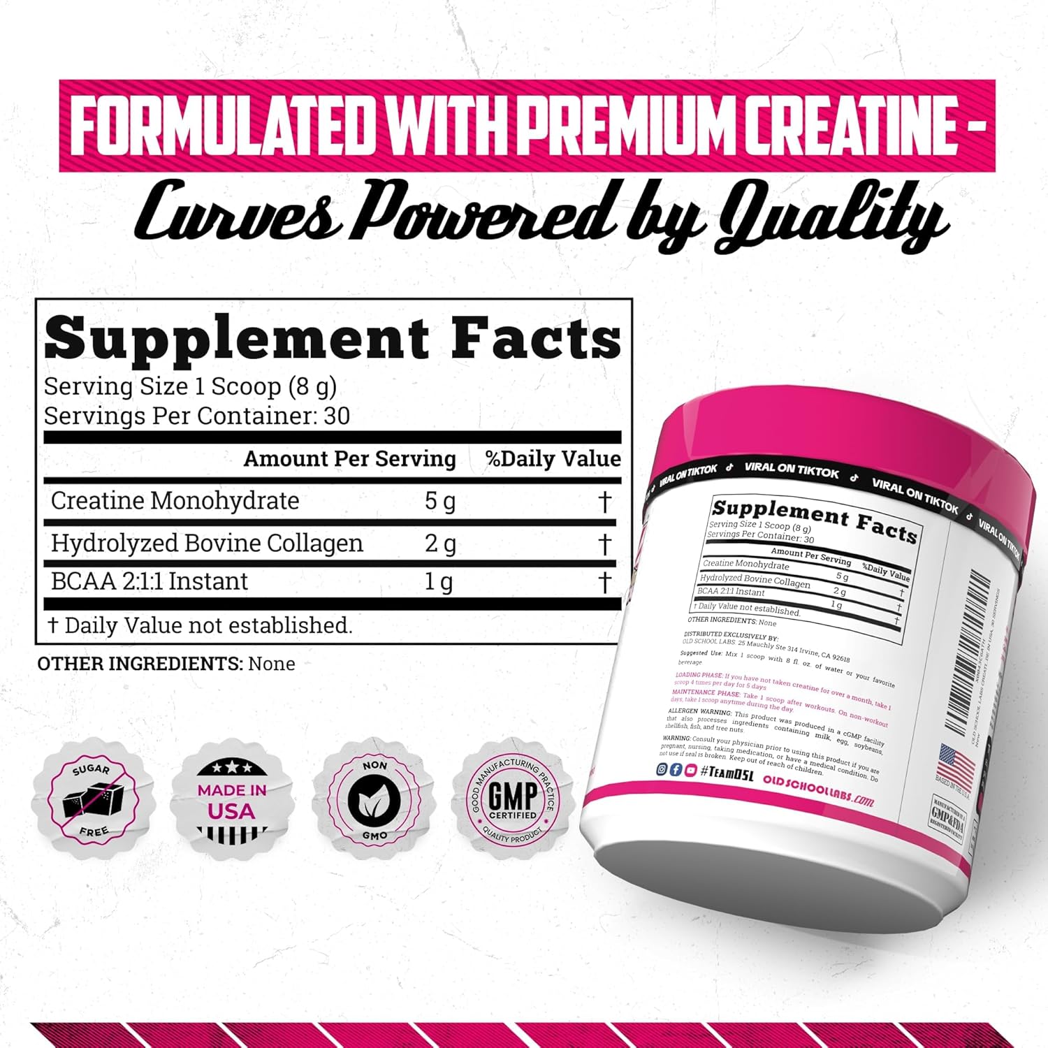 3 x Creatinas para mujer Old School 240 gr