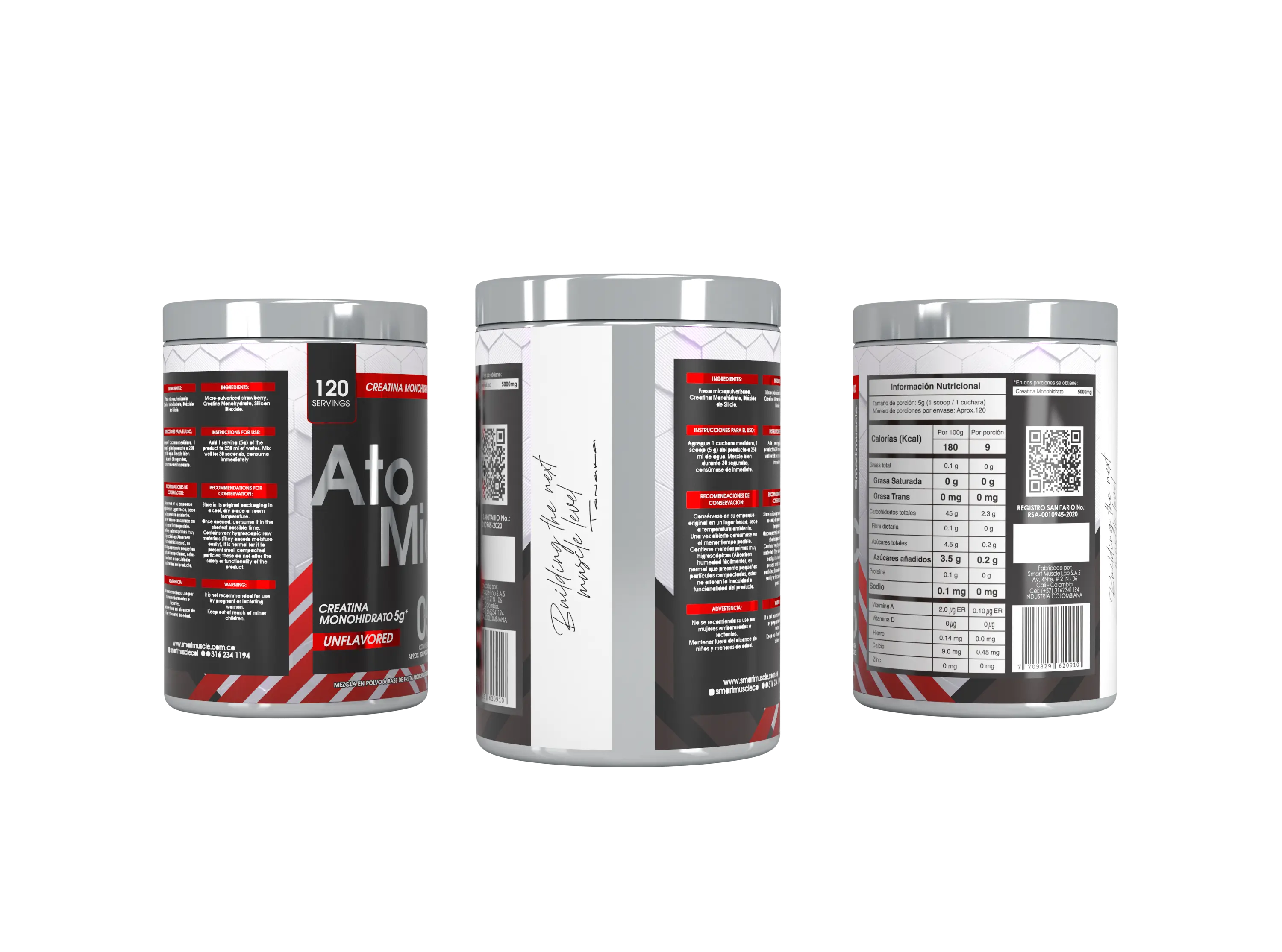 Creatina Atomic Monohidrato x 120 servicios