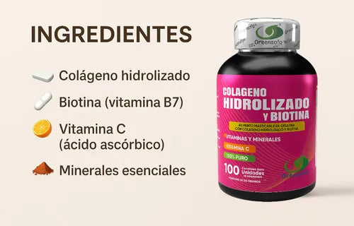 Colágeno Hidrolizado + Biotina - Piel Cabello Y Uñas Saludables Sin Sabor