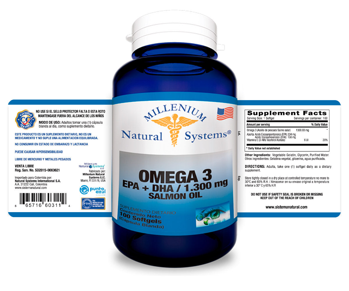 Omega 3 Epa Dha 1300 Mg X 100 Softgels