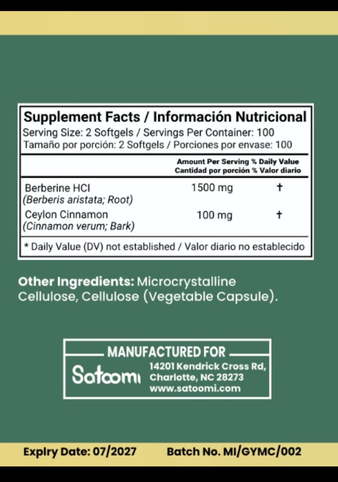 Berberine Premium | Control de Azúcar, Pérdida de Grasa y Energía Metabólica NATURAL