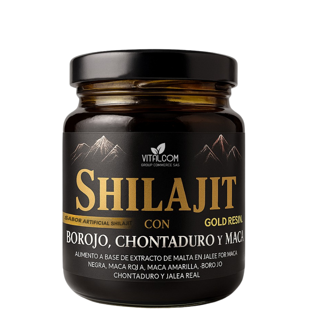 Shilajit Premium con Borojó, Chontaduro y Maca | Energía, Vitalidad Masculina y Rendimiento Físico Natural