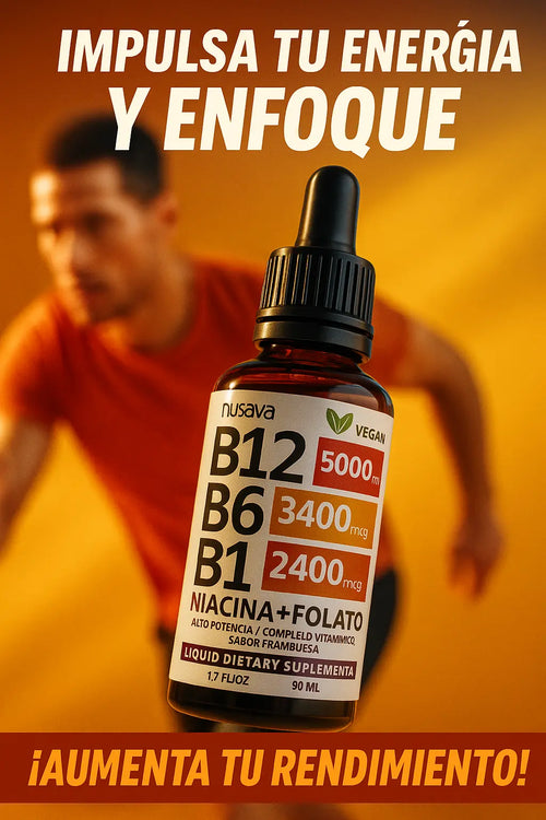 Complejo B Líquido de Máxima Potencia B12, B6 y B1  | Metilcobalamina para energía, cerebro y apoyo cardíaco