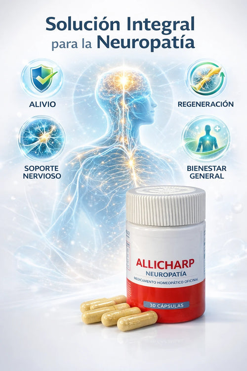 Allicharp para Neuropatía, Tratamiento de Neuropatía con Ácido Lipoico (ALA), Metilsulfonilmetano (MSM), Vitaminas Complejo B6 B12 C D3 E, para Recuperar Nervios, Mejorar Movilidad, 30 Cápsulas (1)