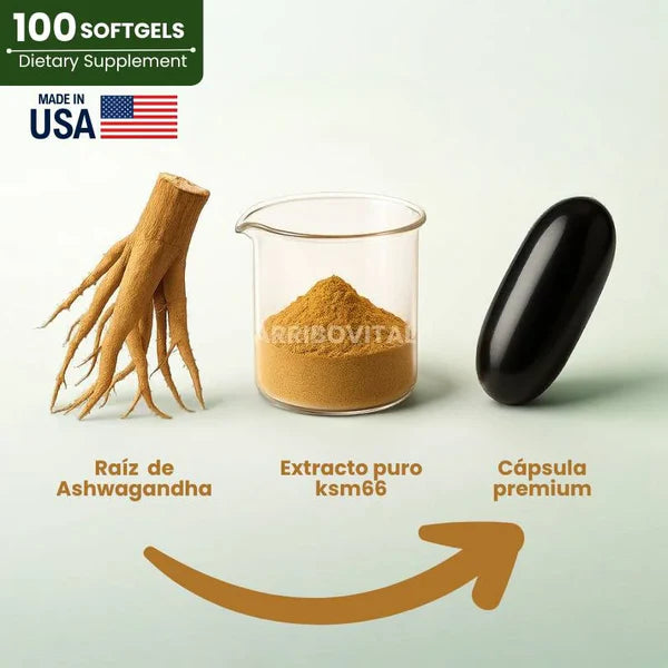 Ashwaganda para el Estrés y el Sueño - 100 Capsulas