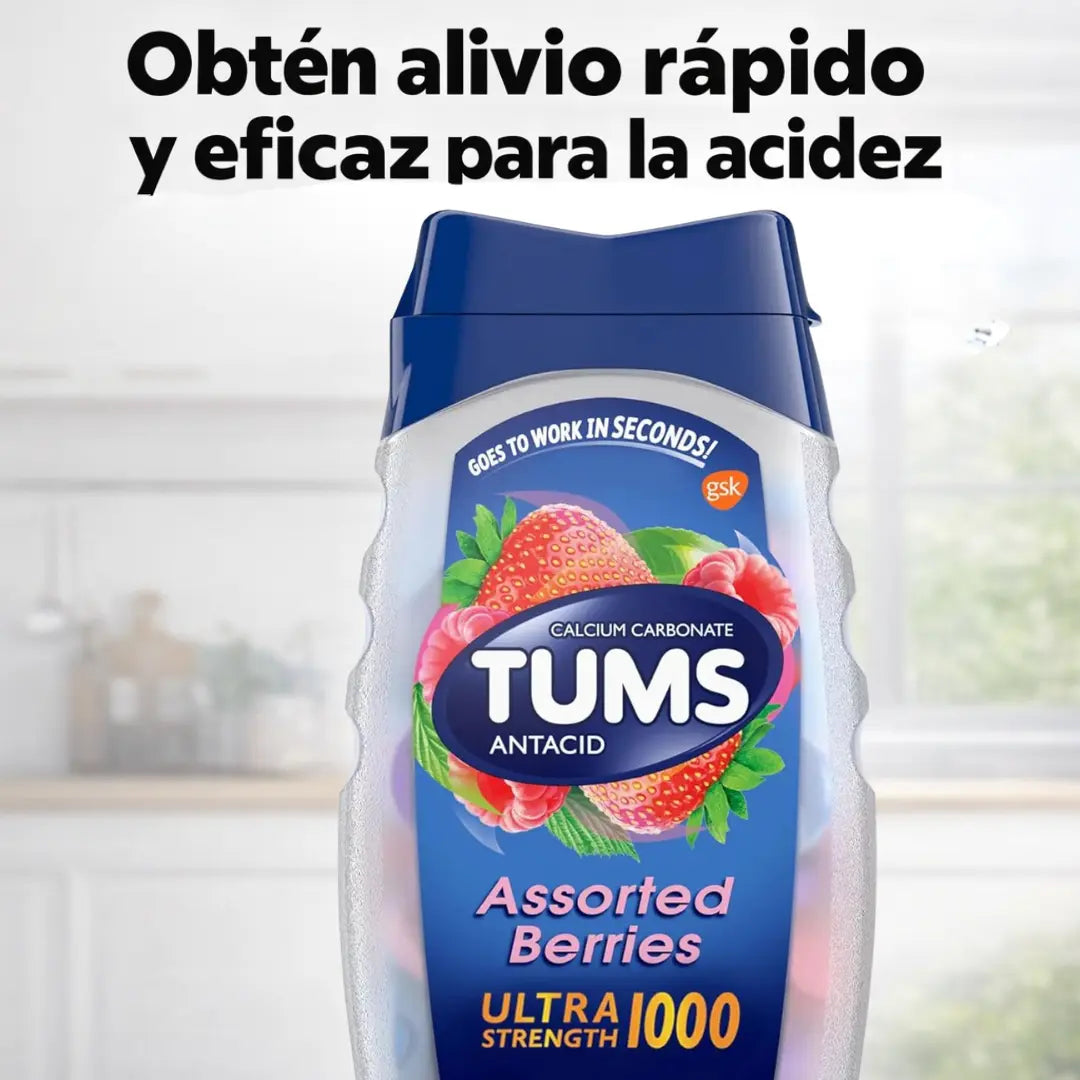 TUMS Antiácido Tabletas Chupables de Sabores Surtidos - Ultra Strength 1000mg