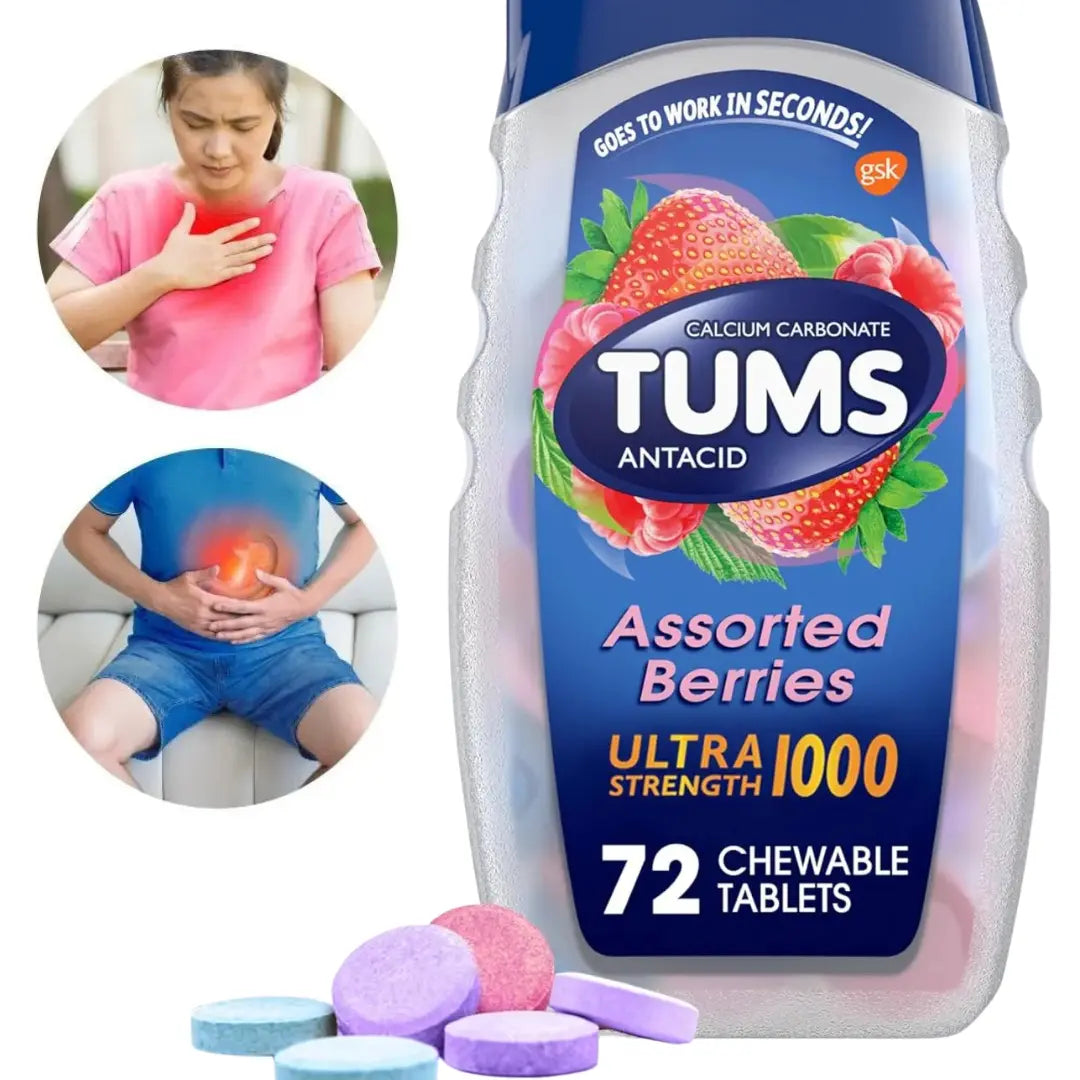 TUMS Antiácido Tabletas Chupables de Sabores Surtidos - Ultra Strength 1000mg