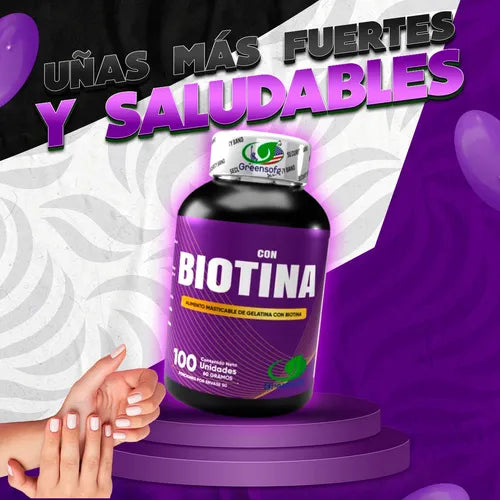 Biotina Softgels x 100 Para la salud del Cabello y Uñas