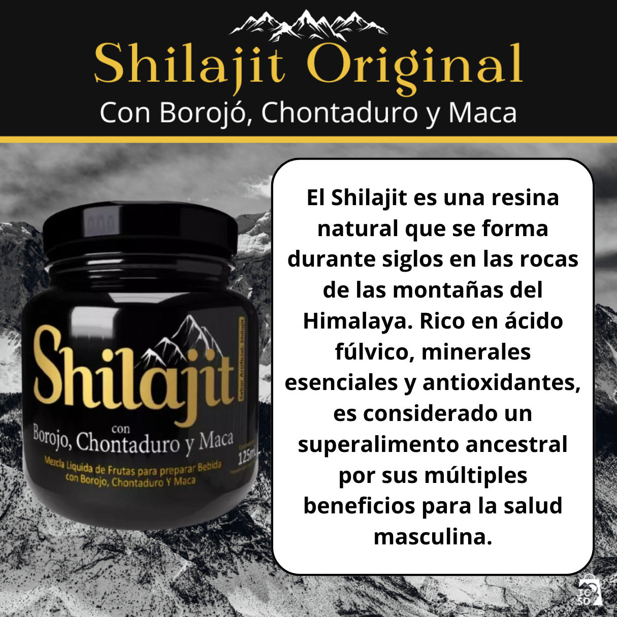 Shilajit Premium con Borojó, Chontaduro y Maca | Energía, Vitalidad Masculina y Rendimiento Físico Natural
