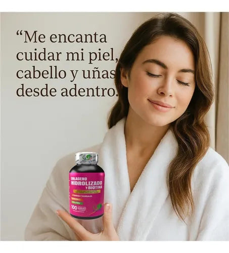 Colágeno Hidrolizado + Biotina - Piel Cabello Y Uñas Saludables Sin Sabor