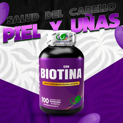 Biotina Softgels x 100 Para la salud del Cabello y Uñas