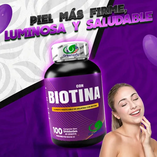 Biotina Softgels x 100 Para la salud del Cabello y Uñas
