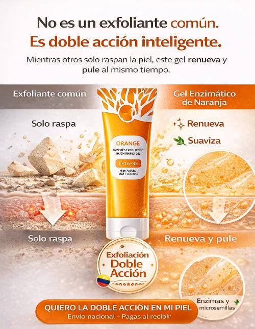 tubo de exfoliante de enzimas naranja
