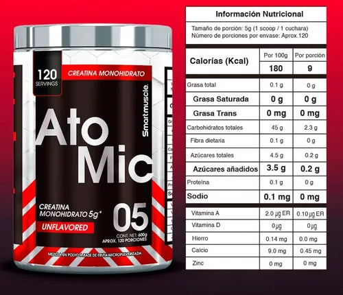 Creatina Atomic Monohidrato x 120 servicios