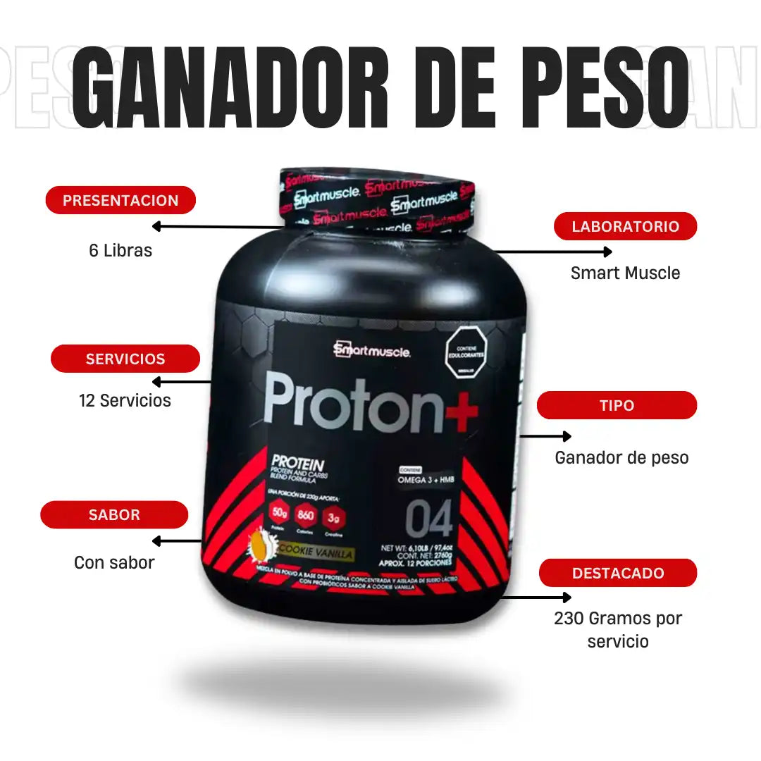 Proteína Hipercalórica Proton+ Gainer Smart Muscle 6lbs Julian Tanaka
