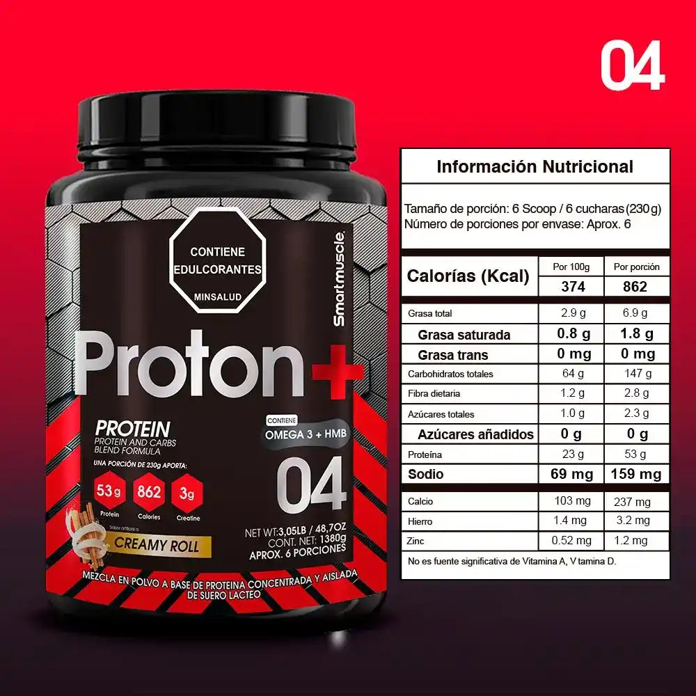 Proteína Hipercalórica Proton+ Gainer Smart Muscle 3lbs