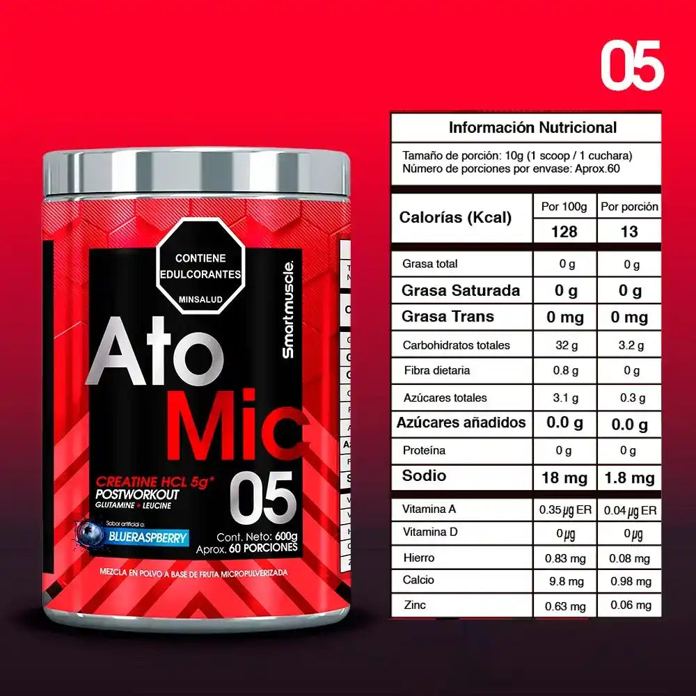 Creatina Atomic HCL x 60 servicios